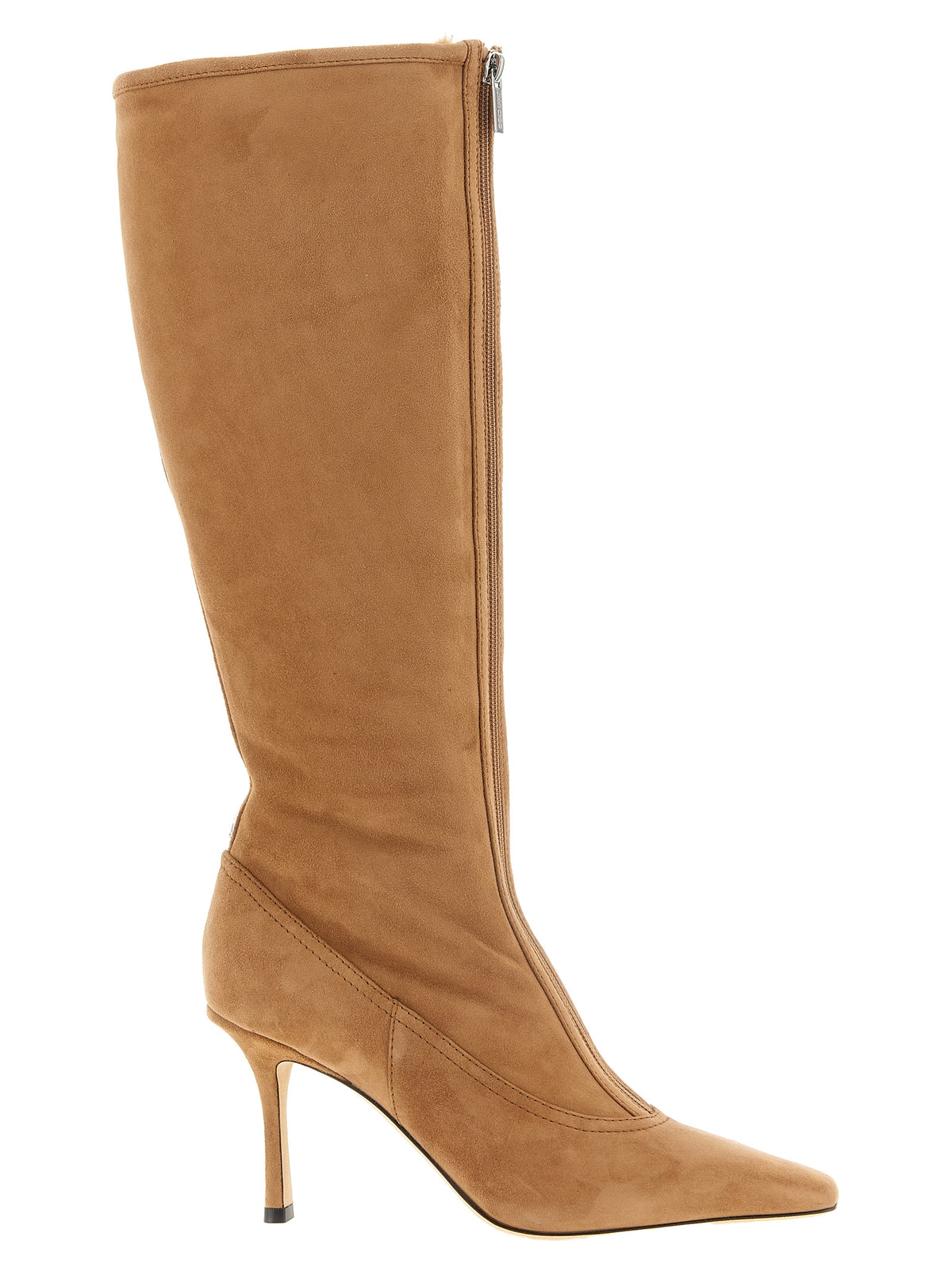 Beige Lamb Leather Over The Knee