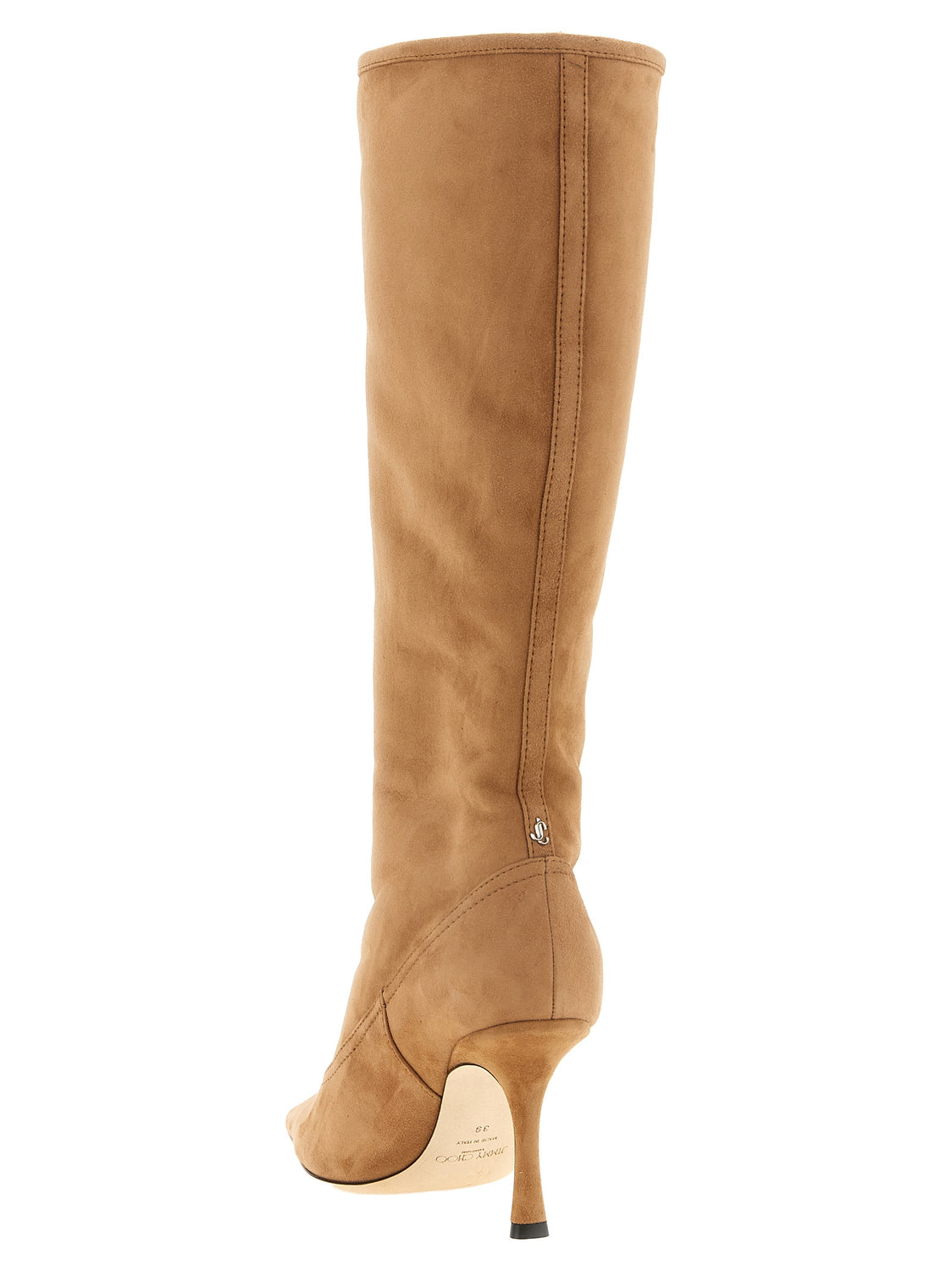 Beige Lamb Leather Over The Knee