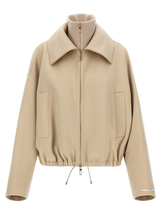 Beige Wool Bomber