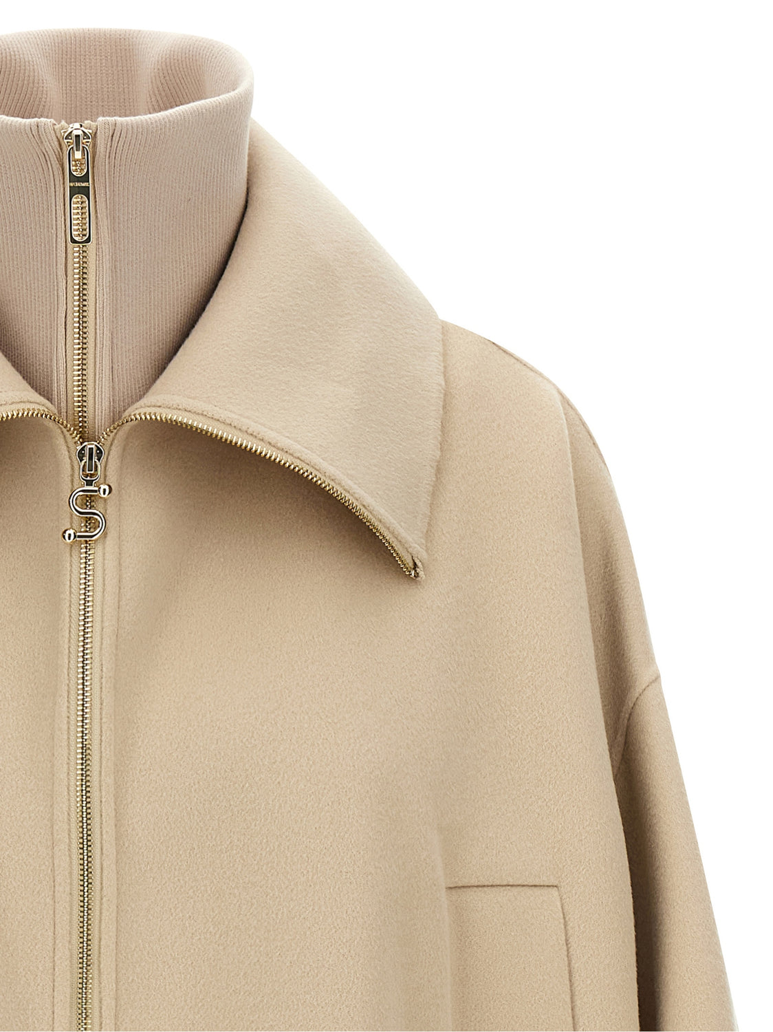 Beige Wool Bomber
