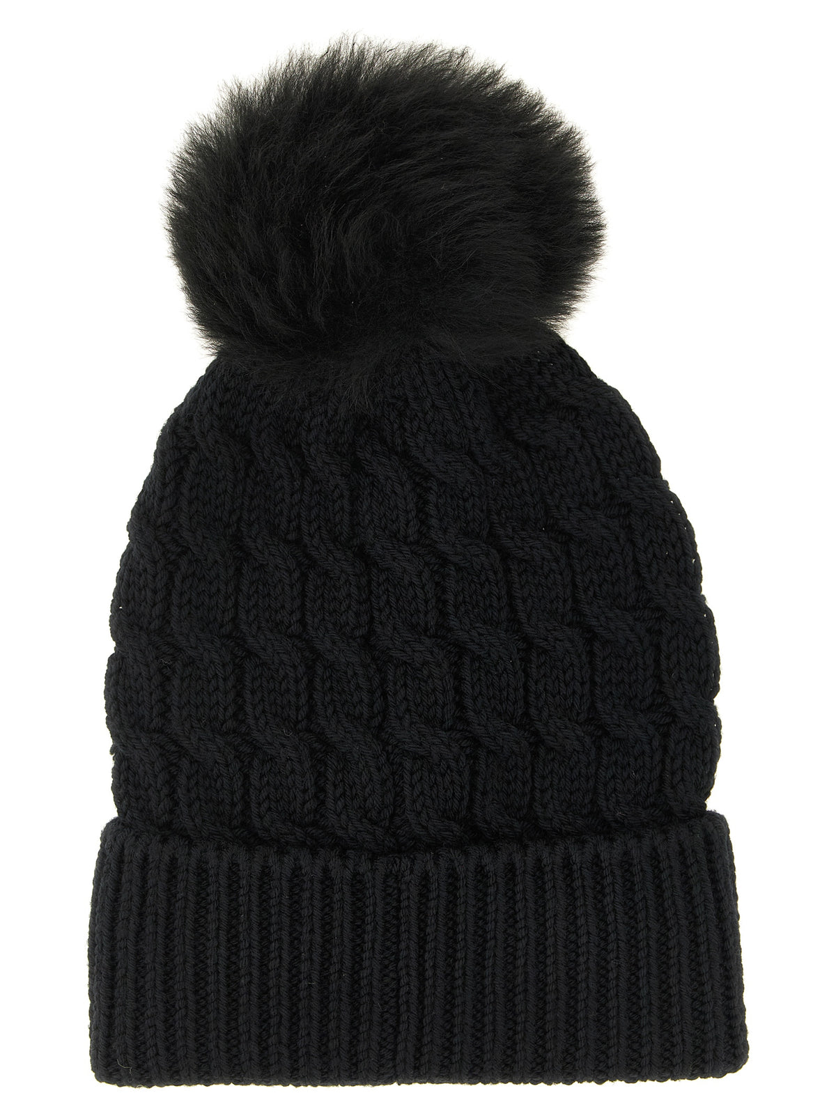 Black Virgin Wool Beanie