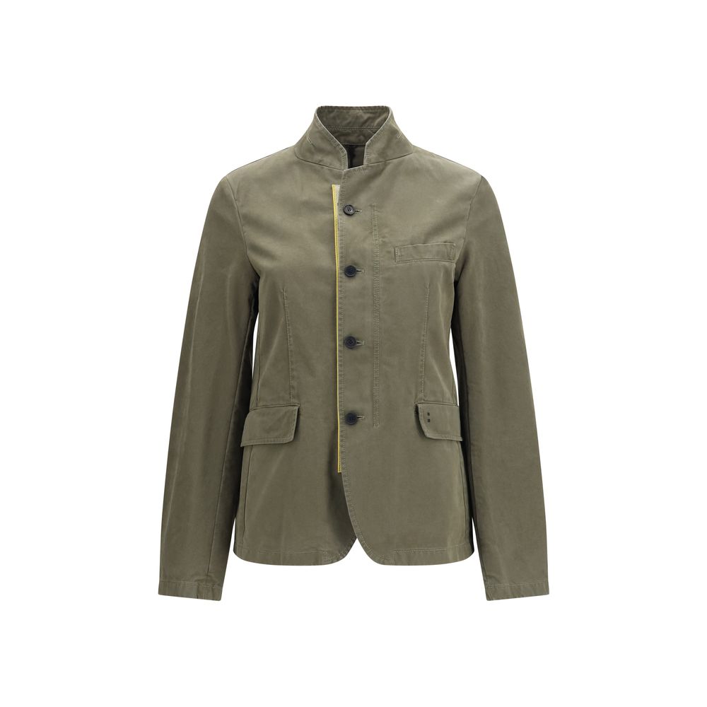 Bicolor Cotton Full-Length Jacket