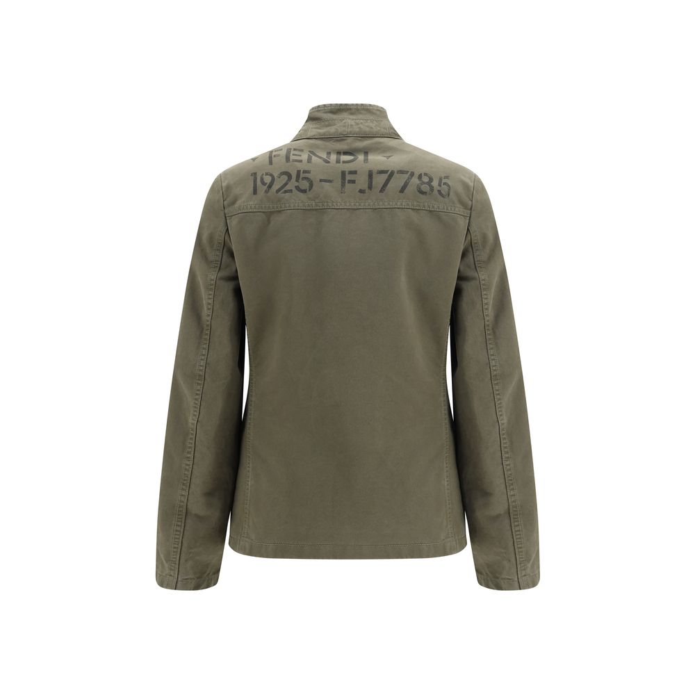 Bicolor Cotton Full-Length Jacket