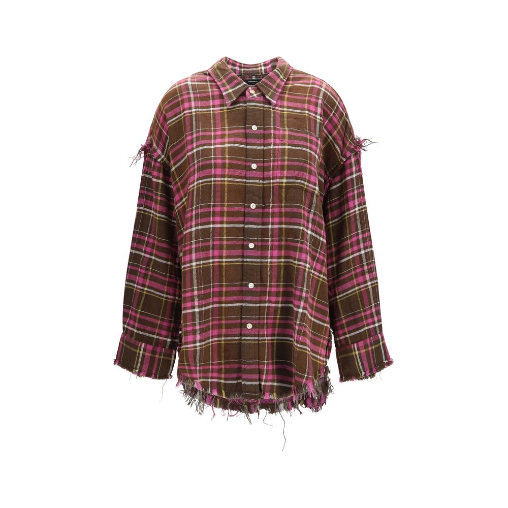 Brown Cotton Pattern Shirt
