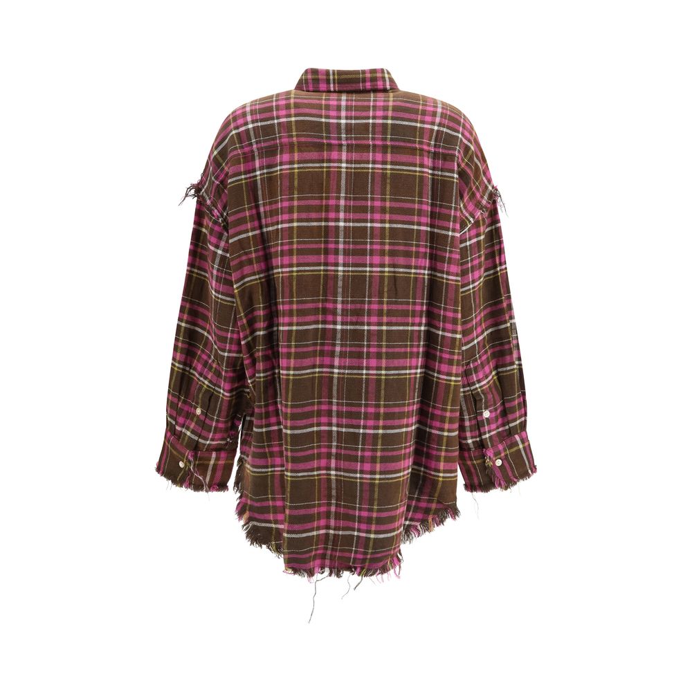 Brown Cotton Pattern Shirt