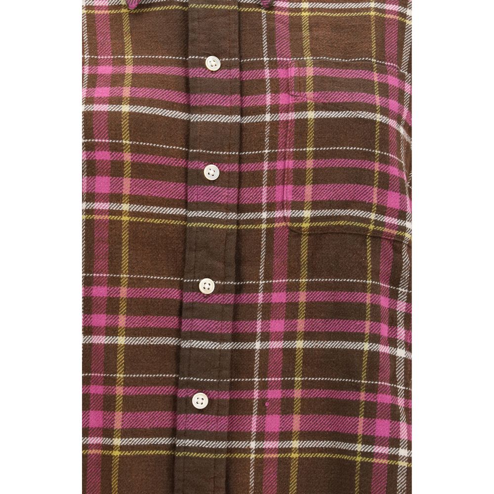 Brown Cotton Pattern Shirt