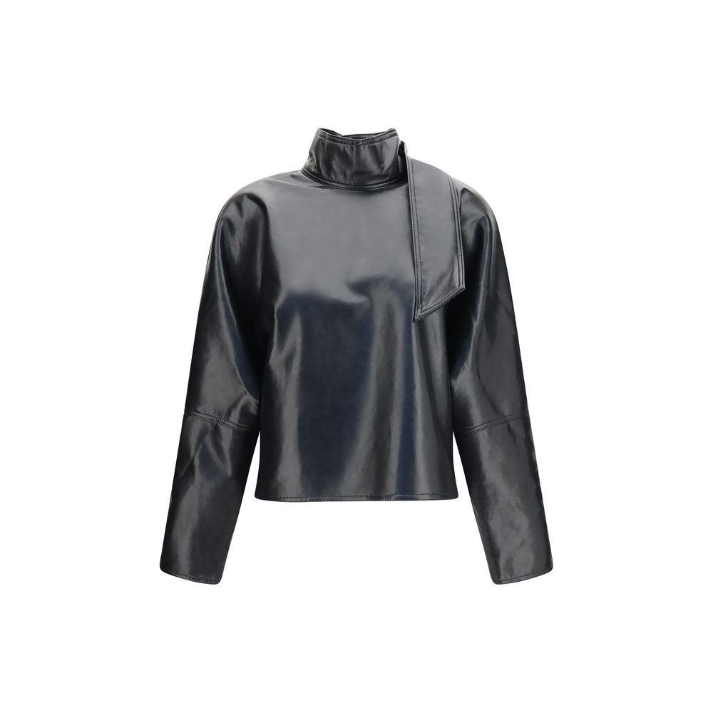 Black Recycled Leather Shirt