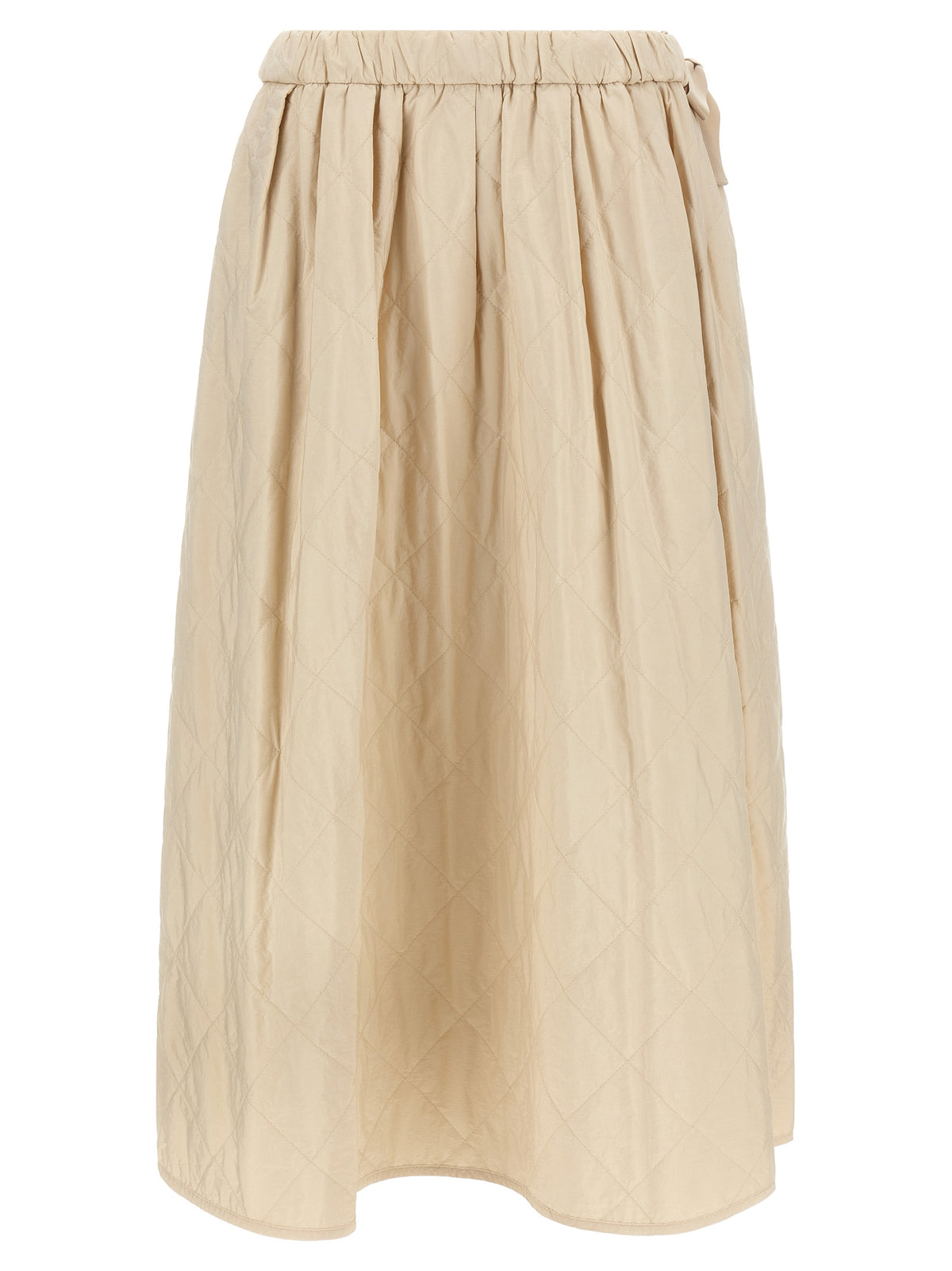 Beige Polyamide Midi Skirt