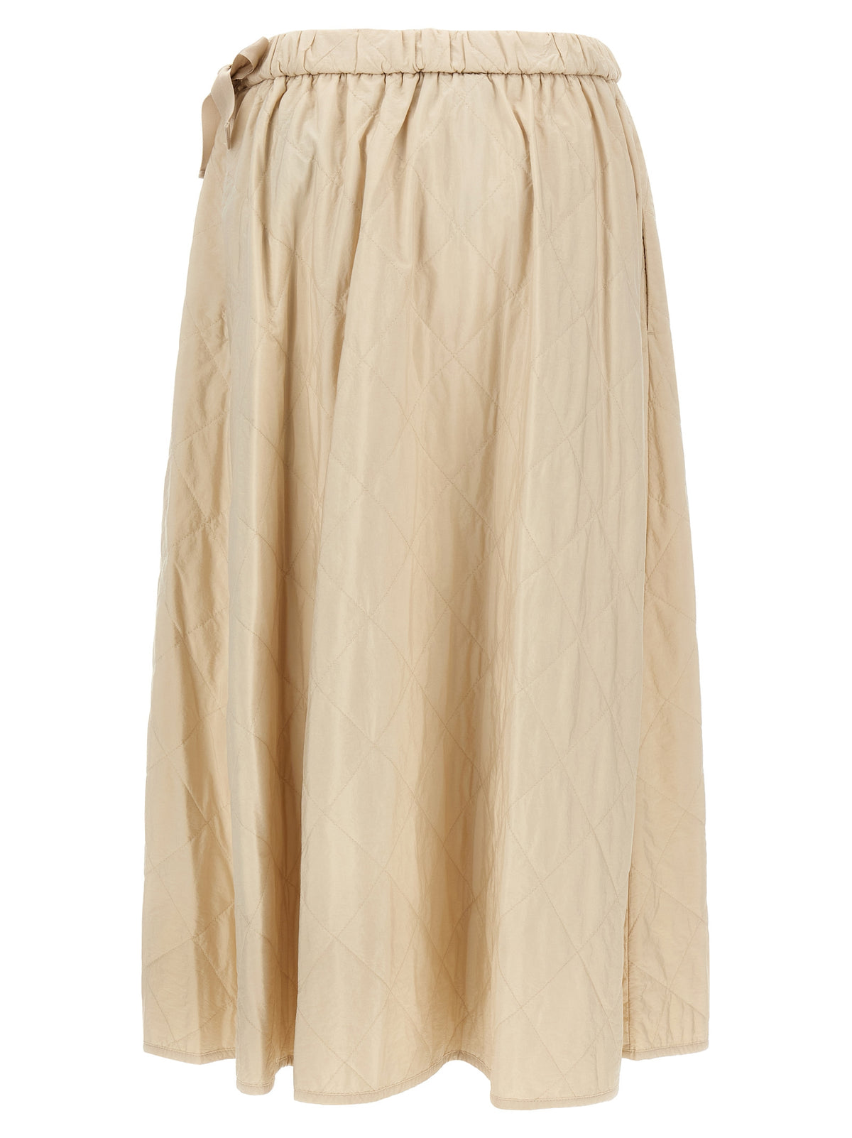 Beige Polyamide Midi Skirt