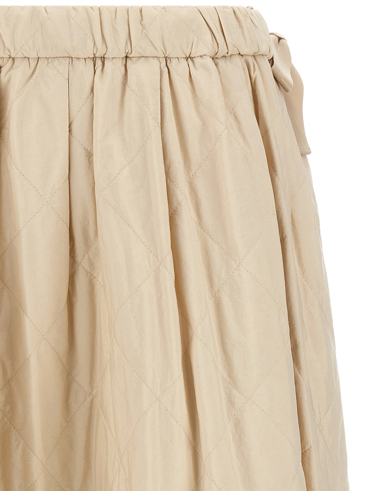 Beige Polyamide Midi Skirt