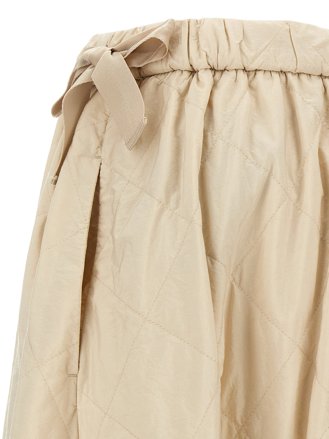 Beige Polyamide Midi Skirt