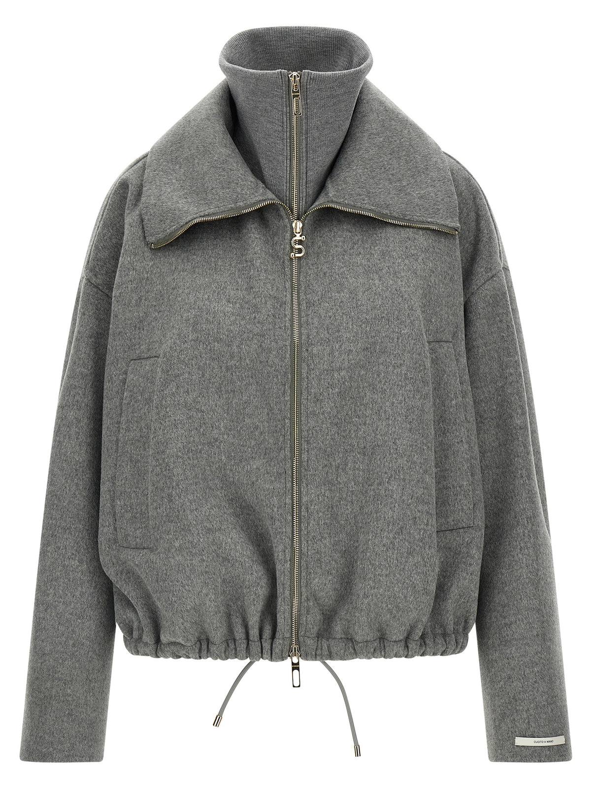 Gray Wool Bomber