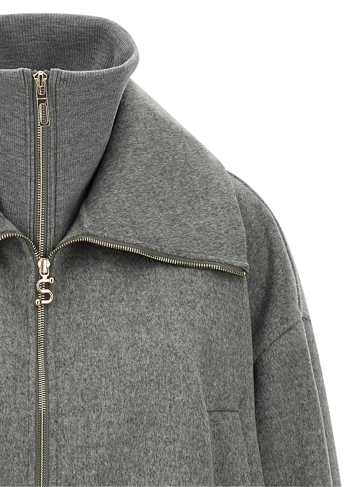Gray Wool Bomber