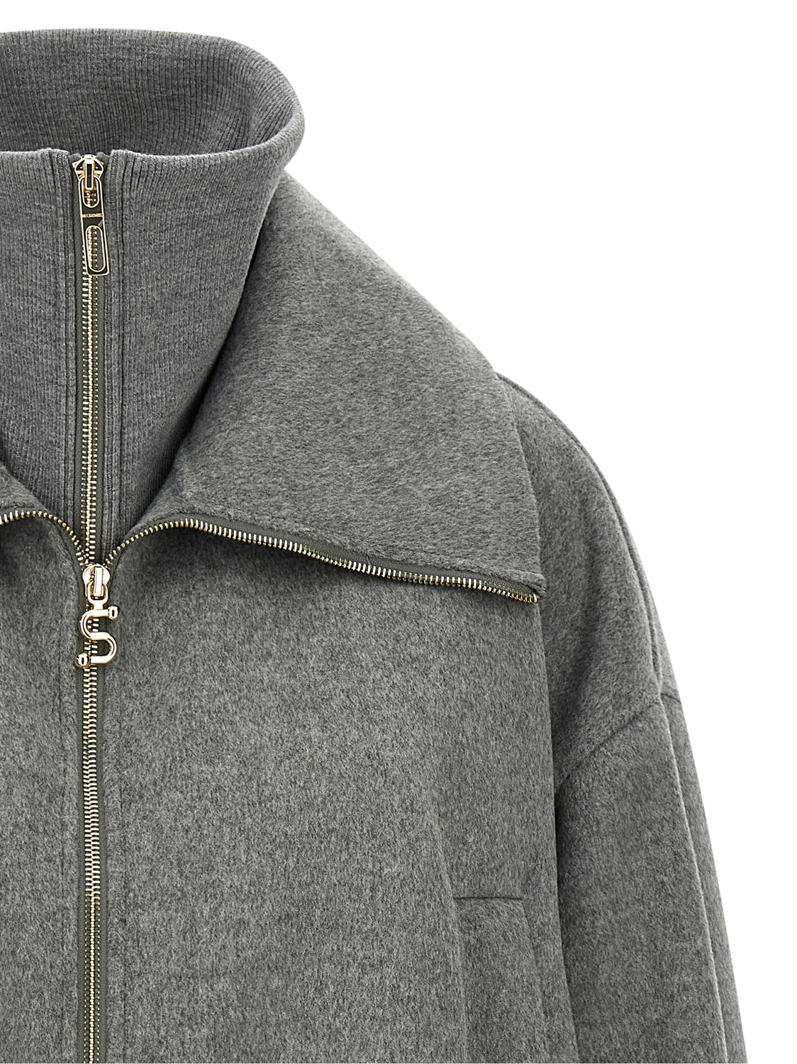 Gray Wool Bomber