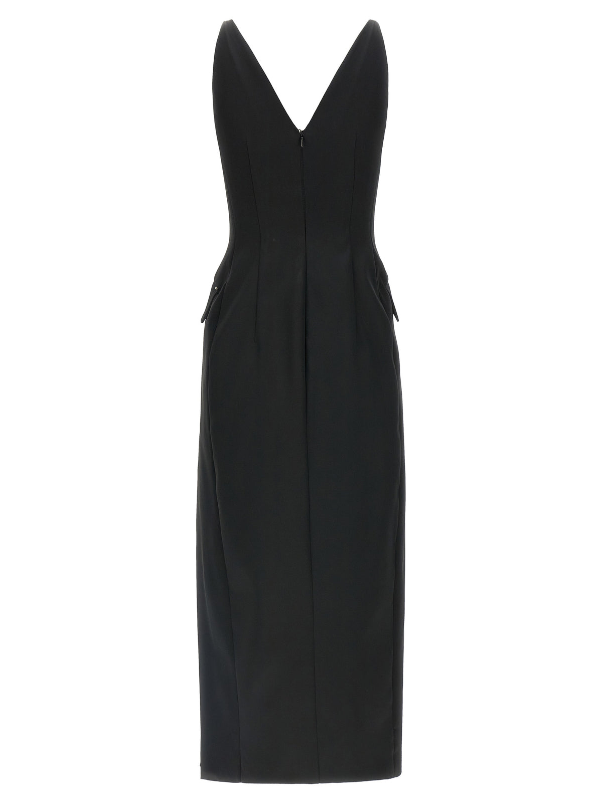 Black Acetate Midi Dress