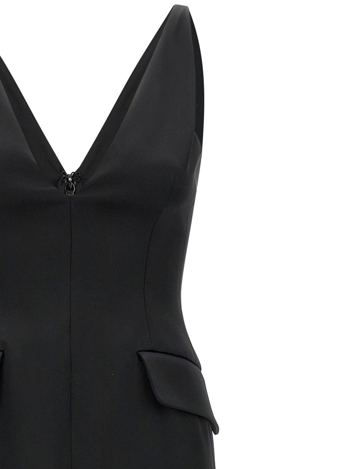Black Acetate Midi Dress