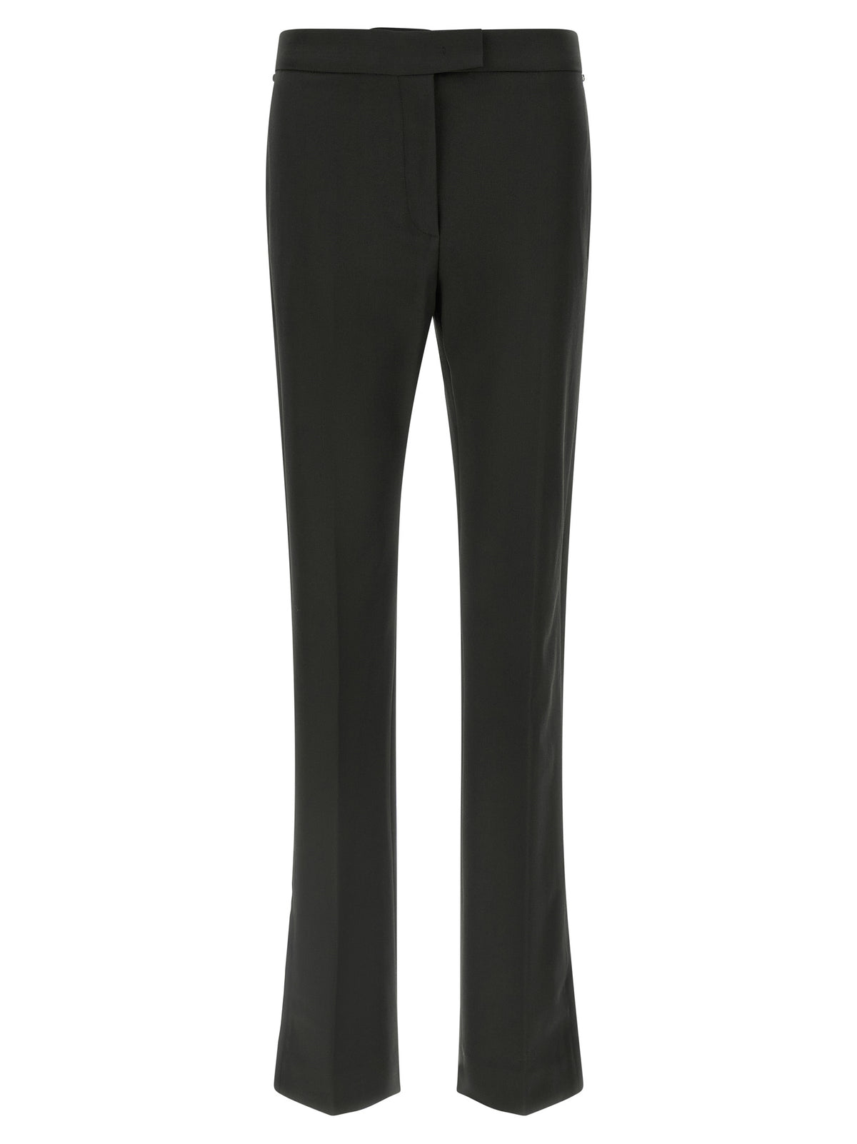 Black Virgin Wool Flared Pants