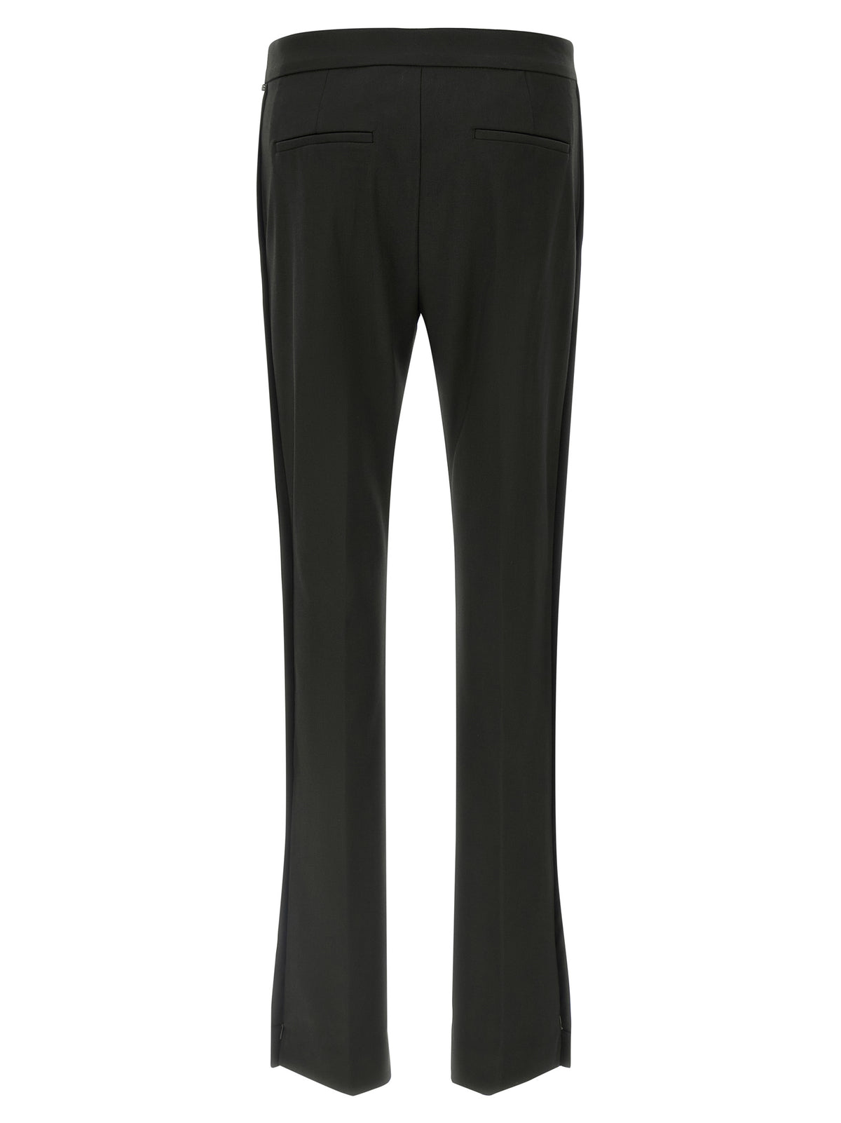 Black Virgin Wool Flared Pants