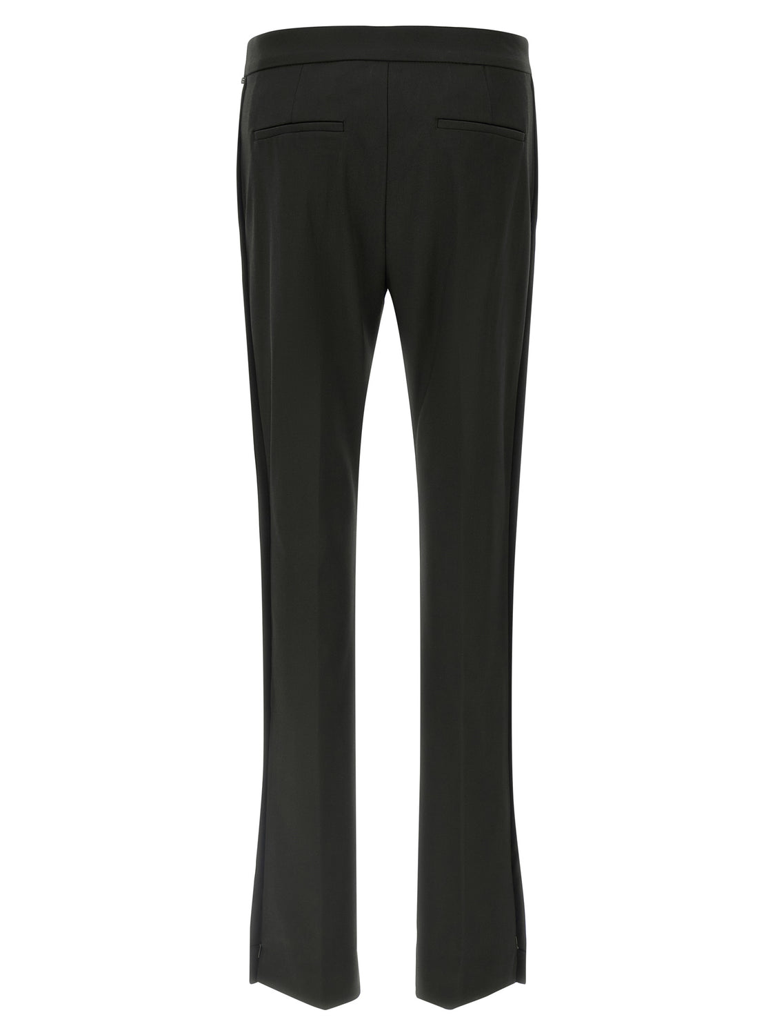 Black Virgin Wool Flared Pants