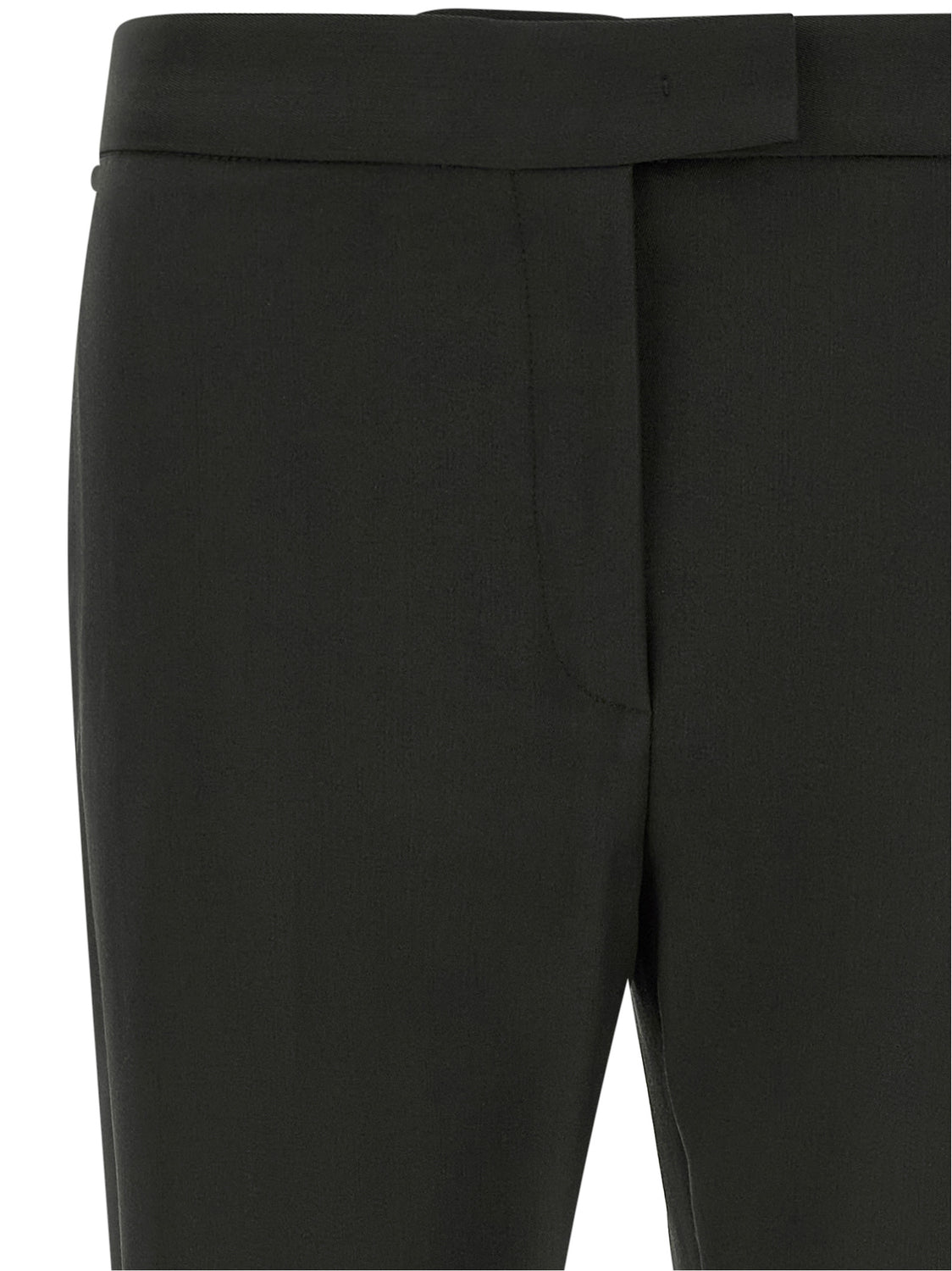 Black Virgin Wool Flared Pants