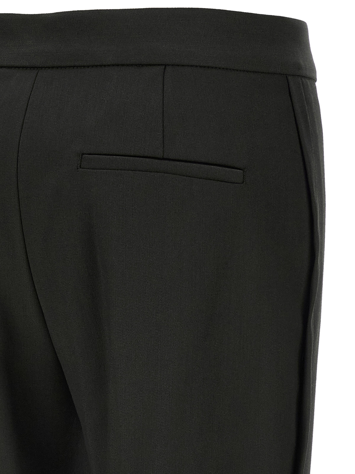 Black Virgin Wool Flared Pants