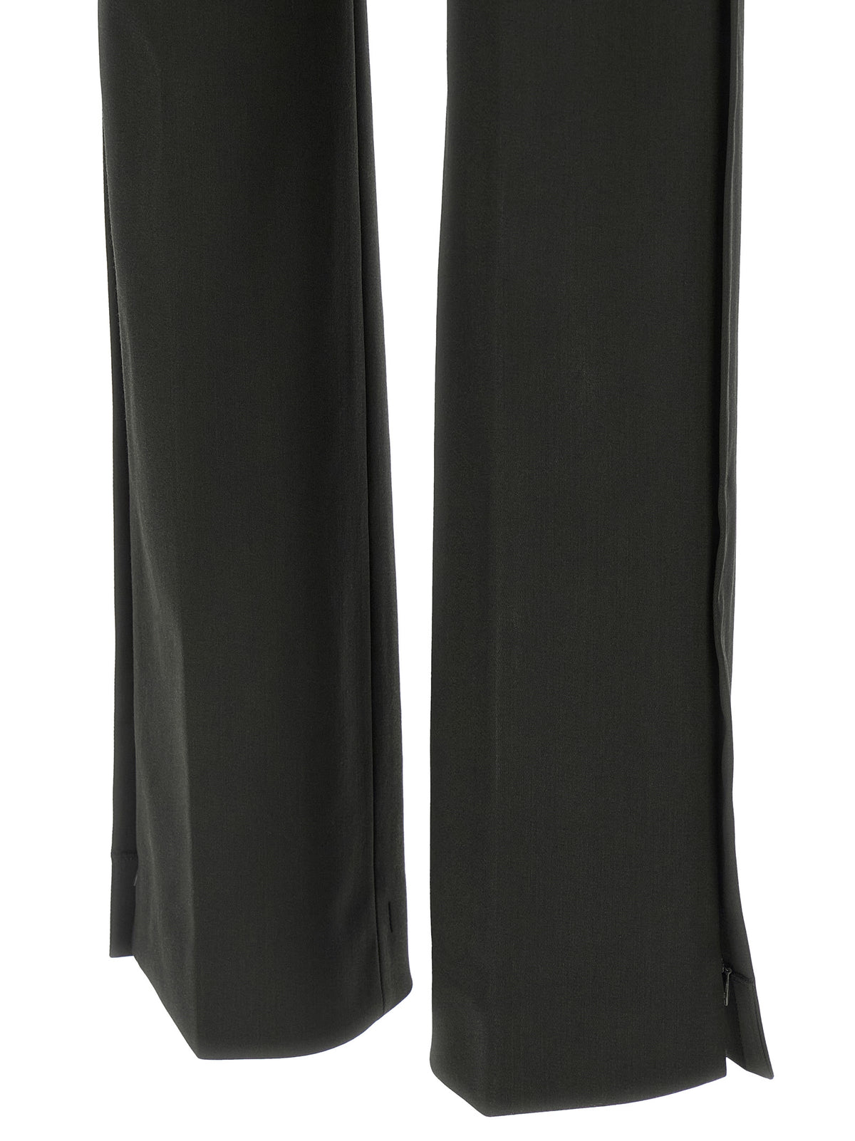 Black Virgin Wool Flared Pants