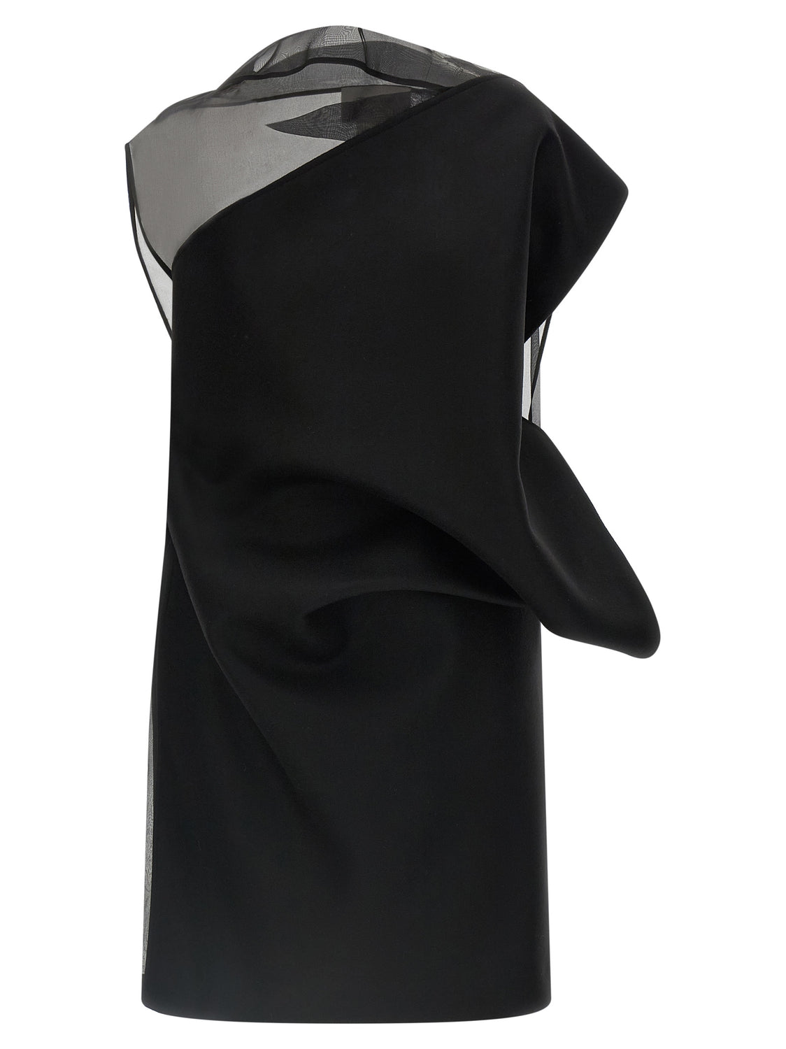 Black Wool Short Dress