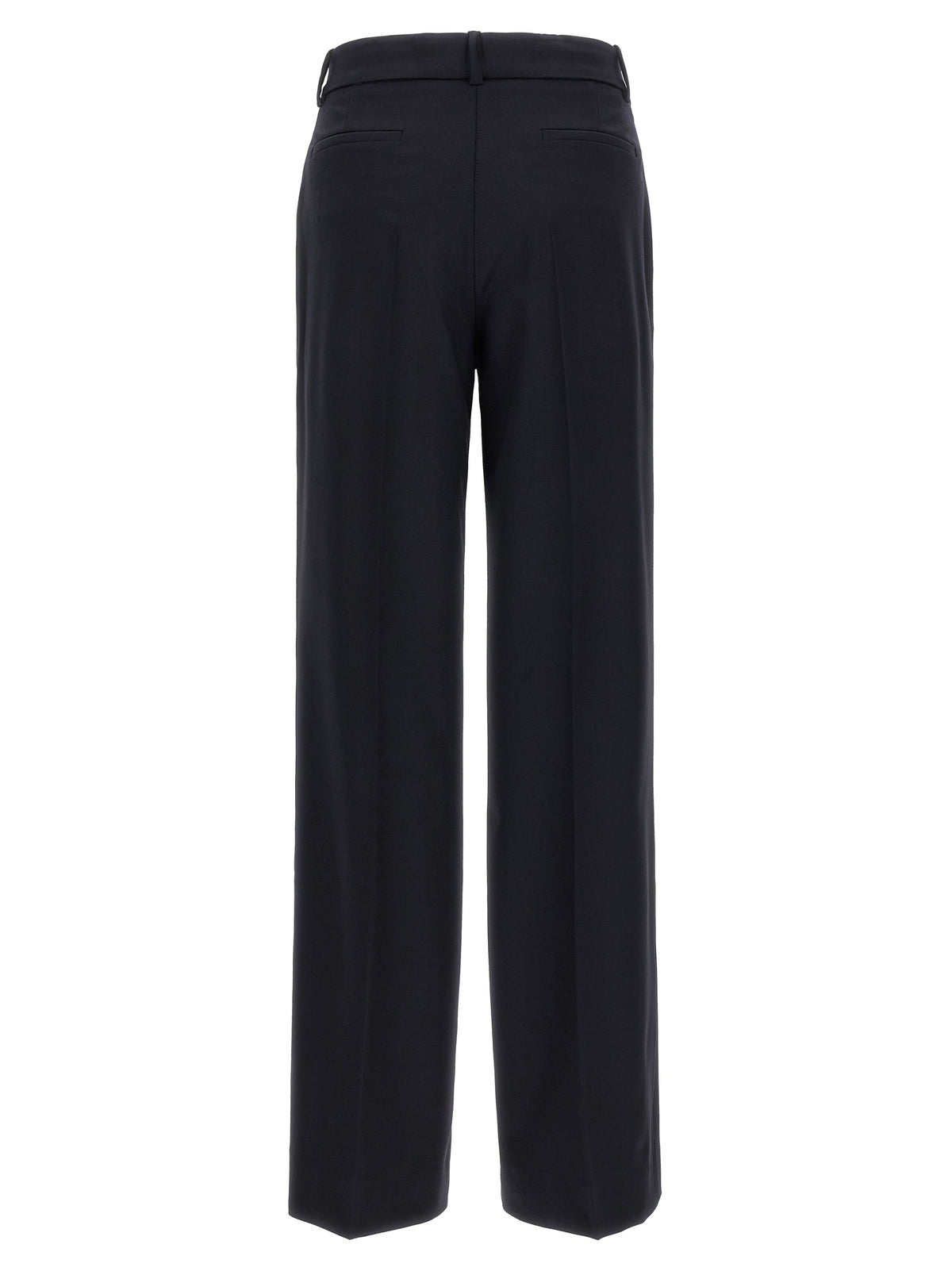 Black Virgin Wool Flared Pants
