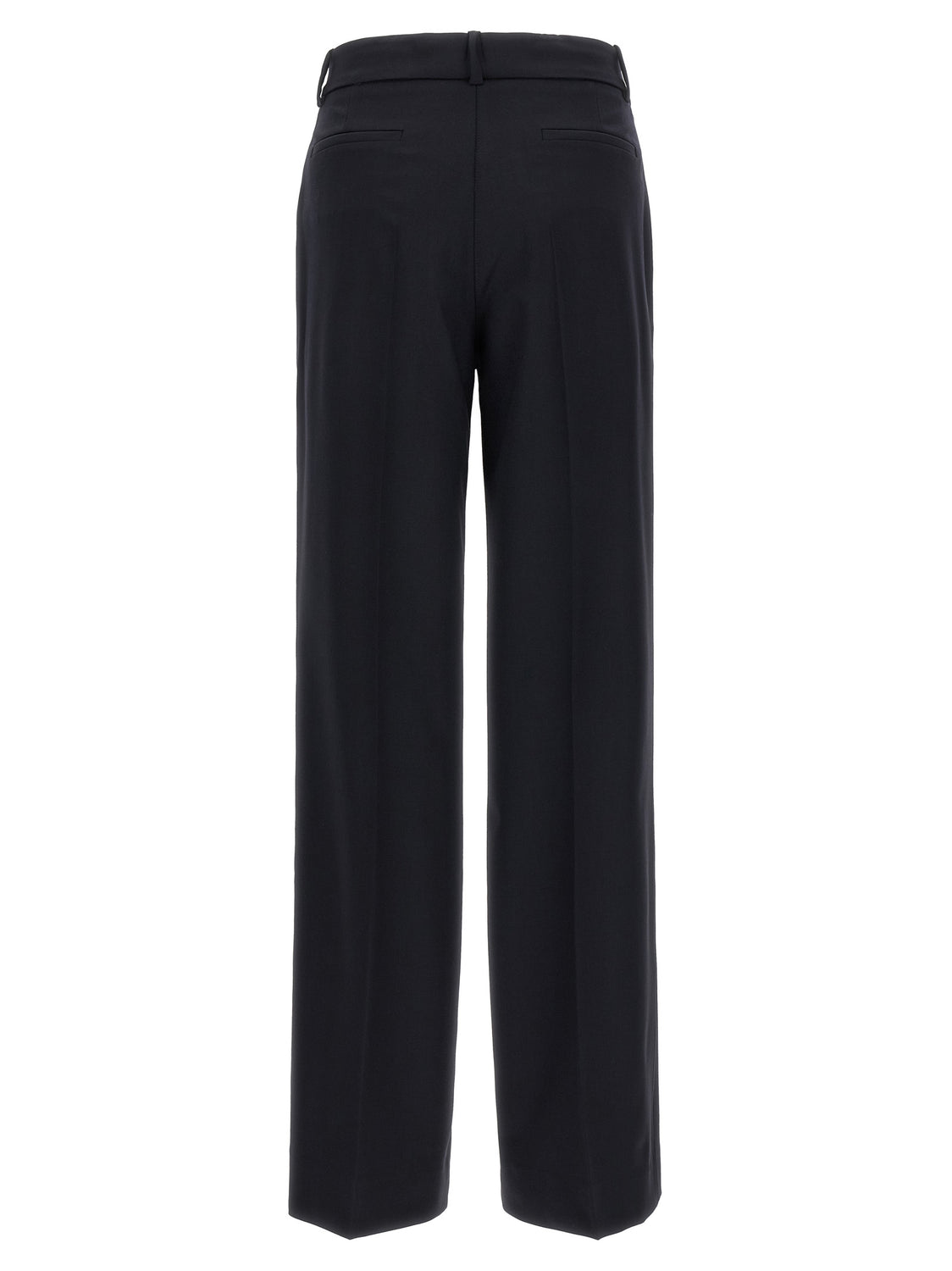 Black Virgin Wool Flared Pants