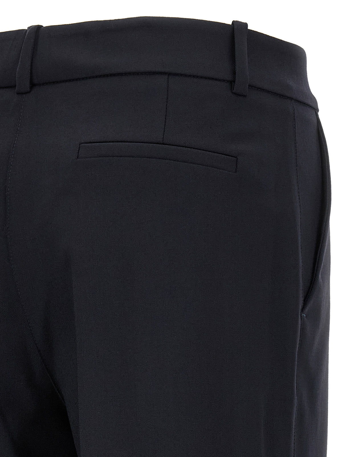 Black Virgin Wool Flared Pants