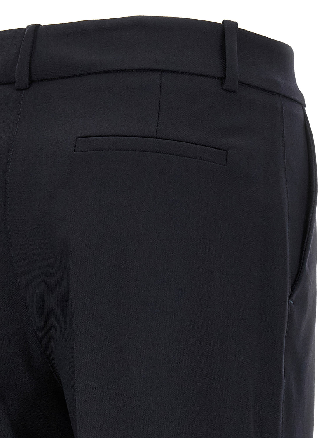 Black Virgin Wool Flared Pants