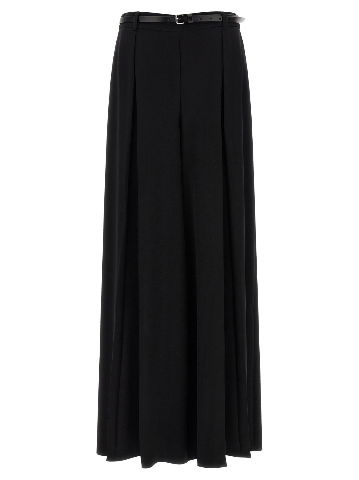 Black Polyester Casual Pants