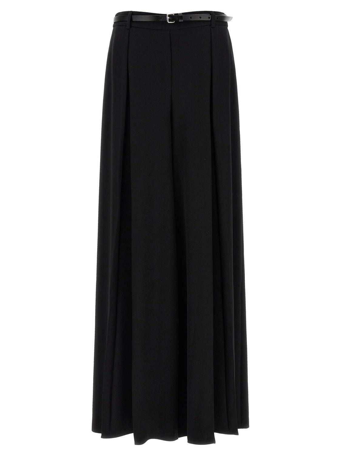 Black Polyester Casual Pants