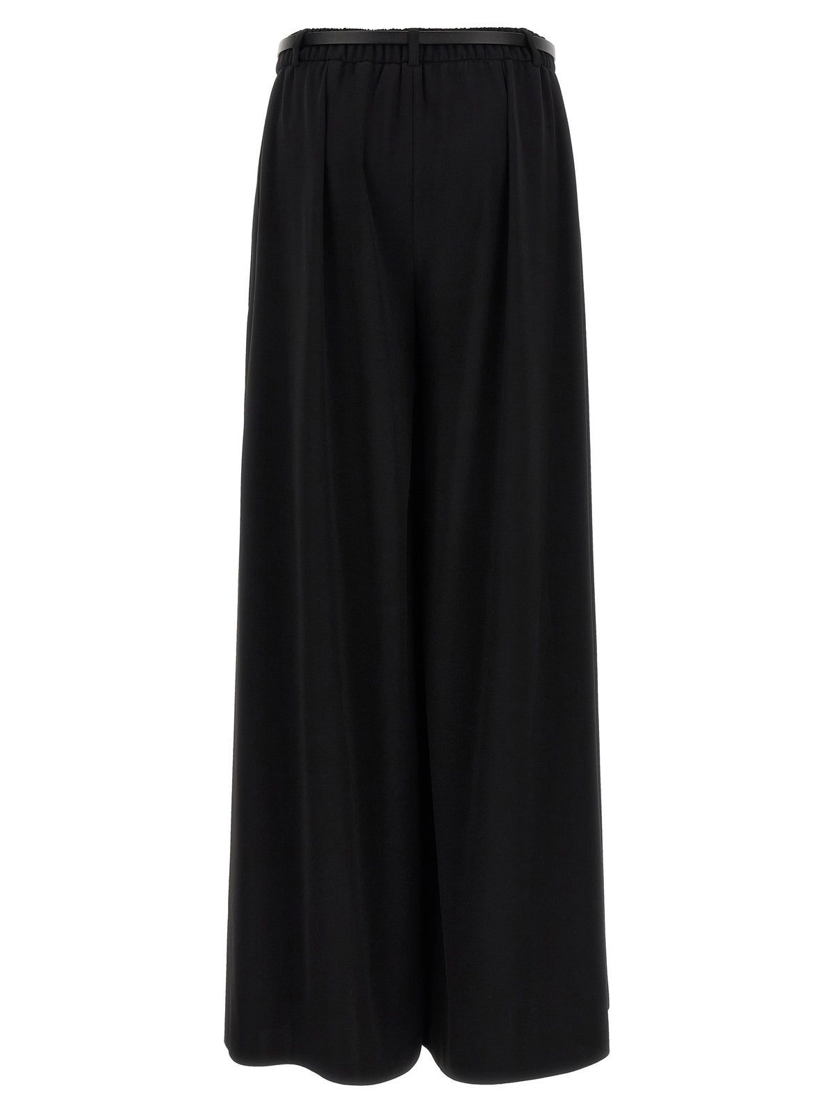 Black Polyester Casual Pants