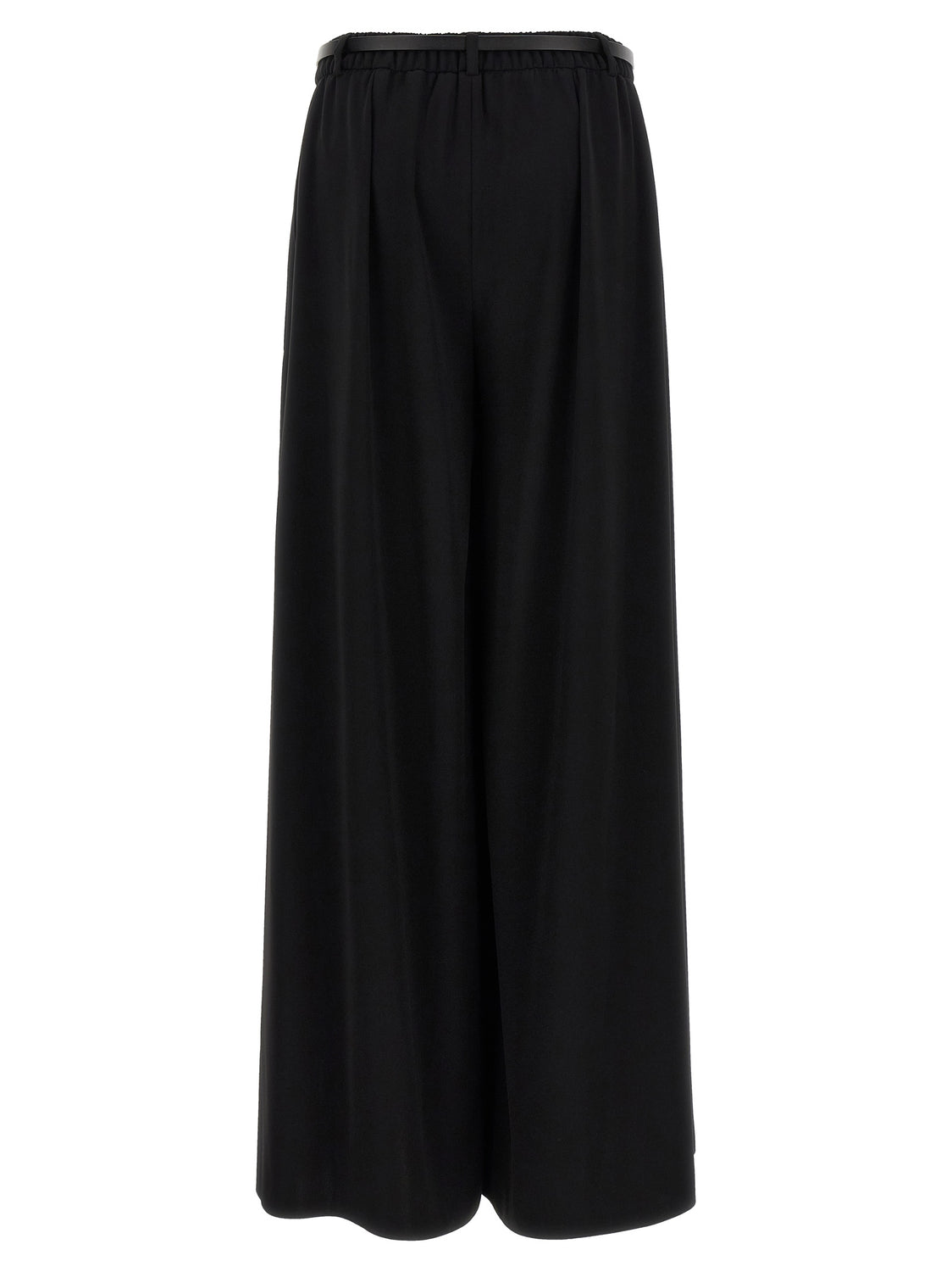 Black Polyester Casual Pants