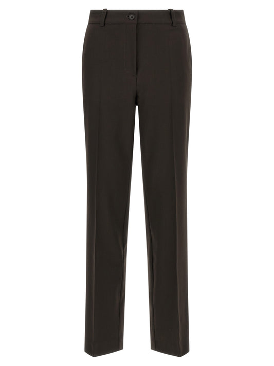 Brown Virgin Wool Dress Pants
