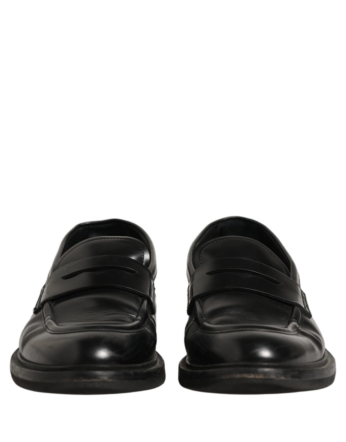 Black Brushed Calf Leather Loafers Shoes