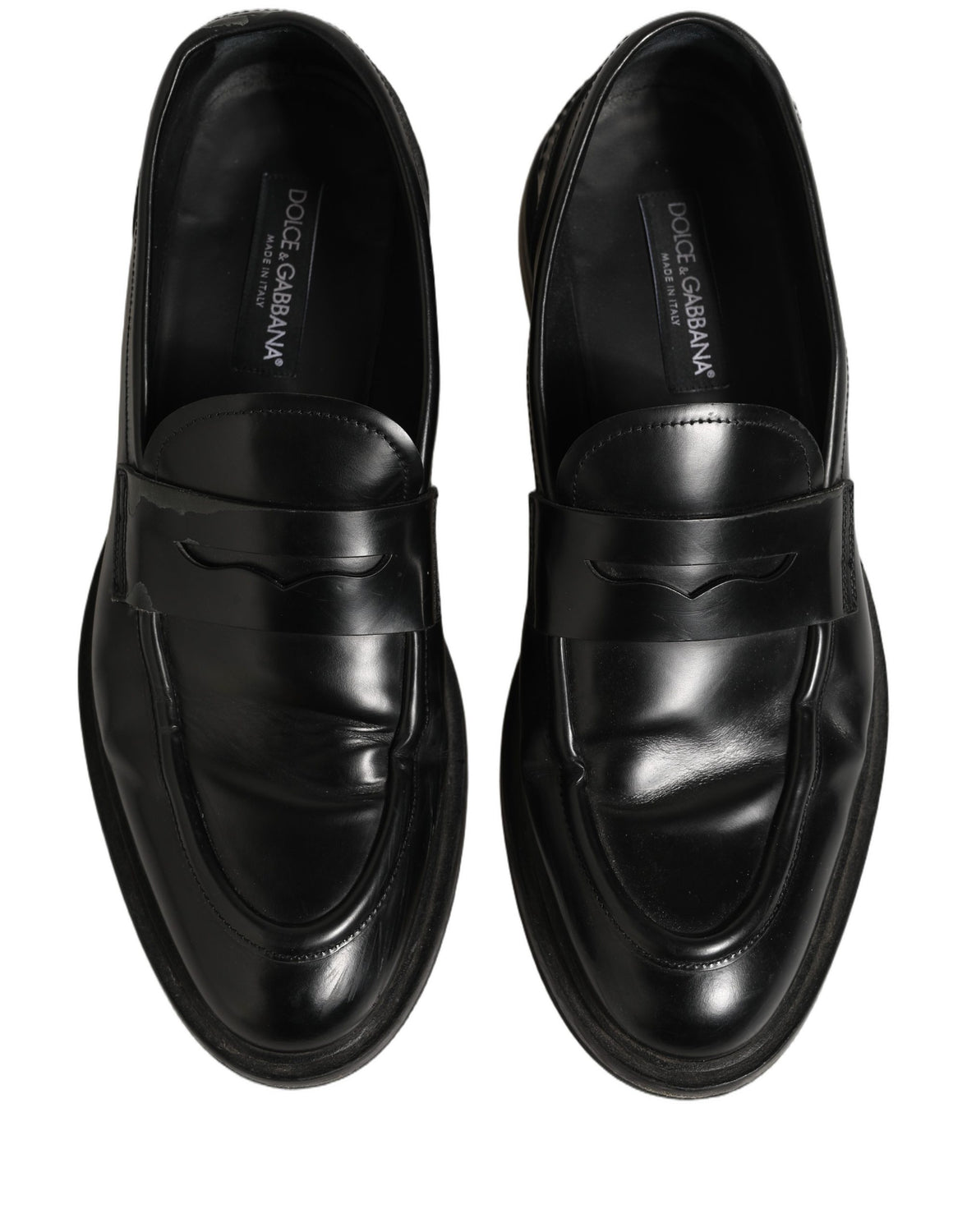 Black Brushed Calf Leather Loafers Shoes