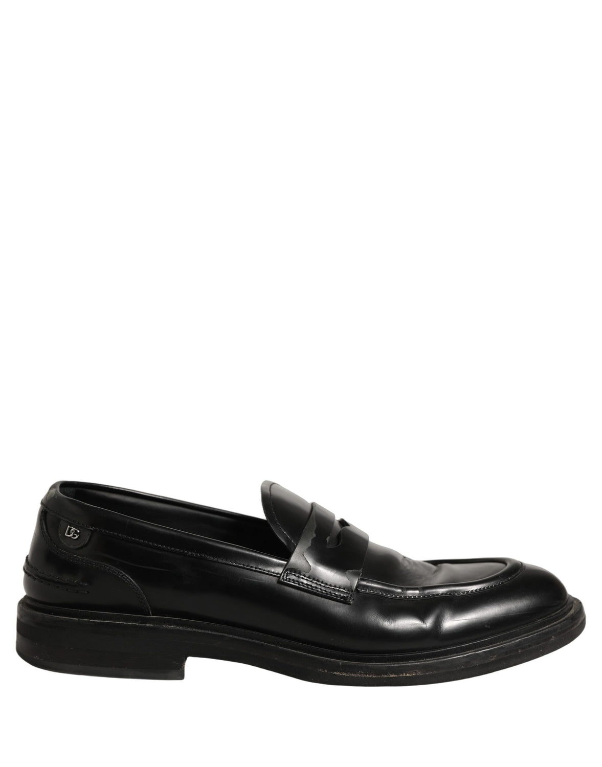 Black Brushed Calf Leather Loafers Shoes