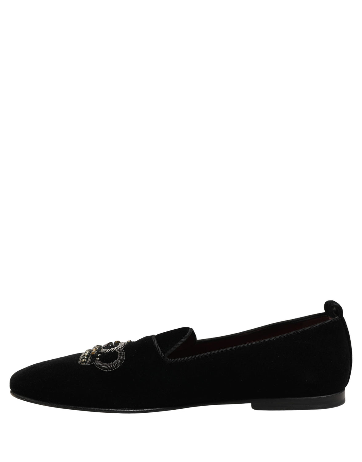 Black Crown Embellished Men Loafers Shoes