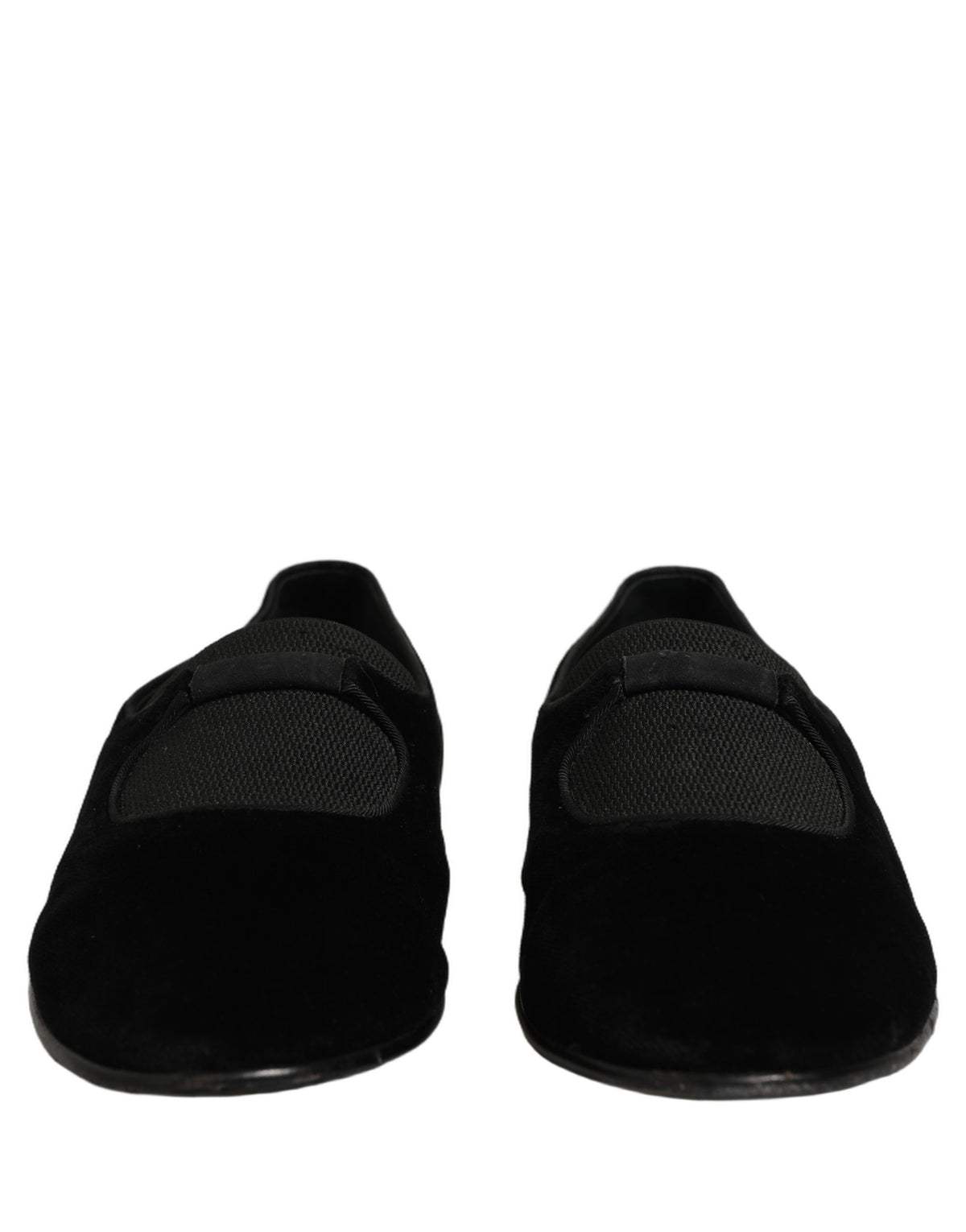 Black Velvet Slip On Slippers Loafers Shoes