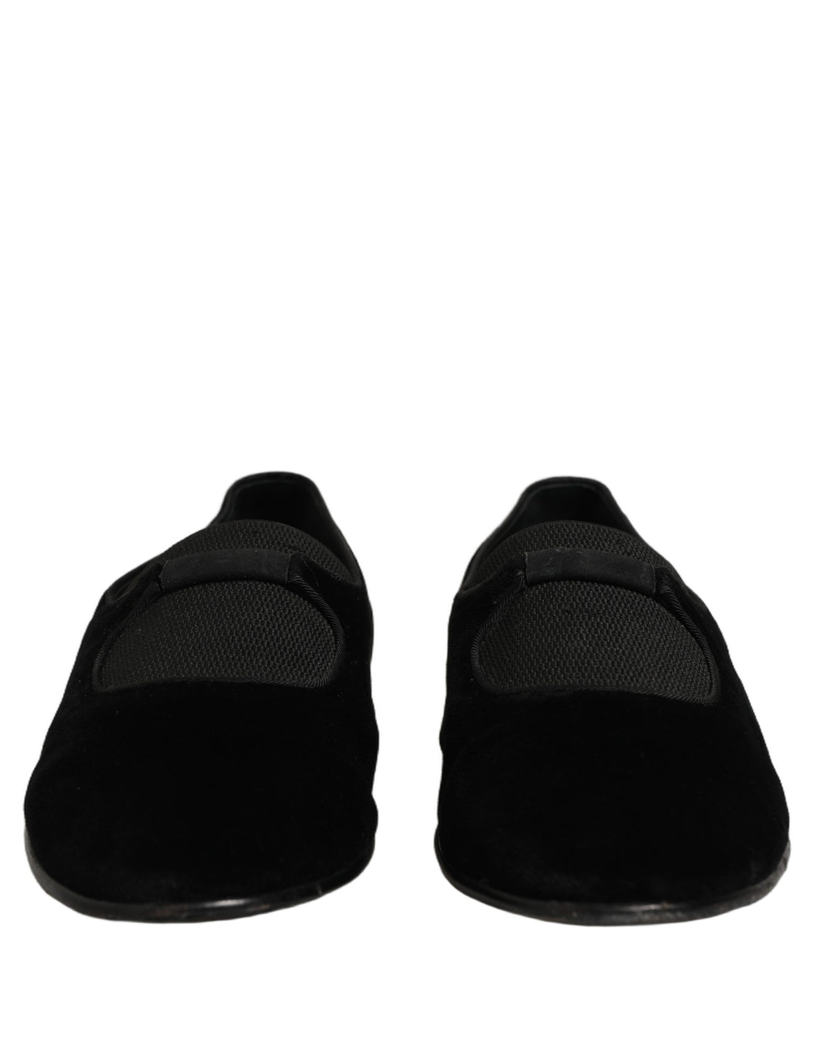 Black Velvet Slip On Slippers Loafers Shoes