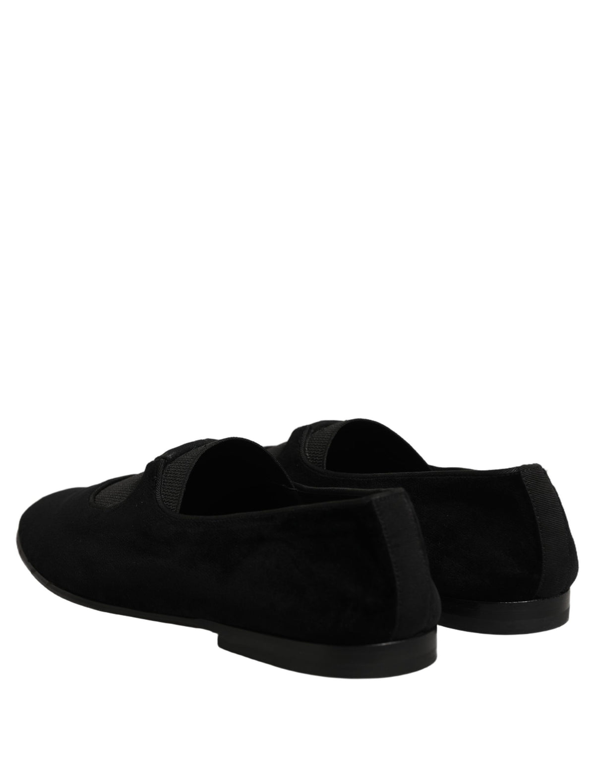 Black Velvet Slip On Slippers Loafers Shoes