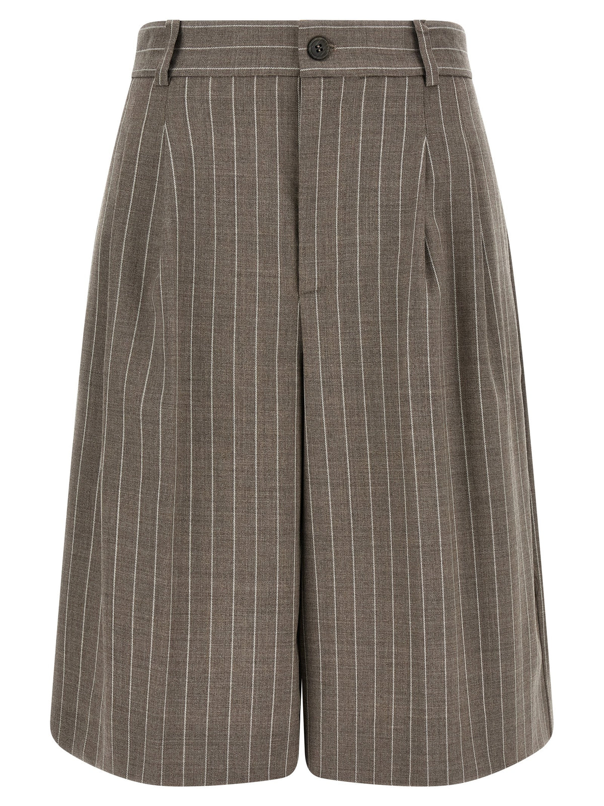 Brown Virgin Wool Bermuda Shorts