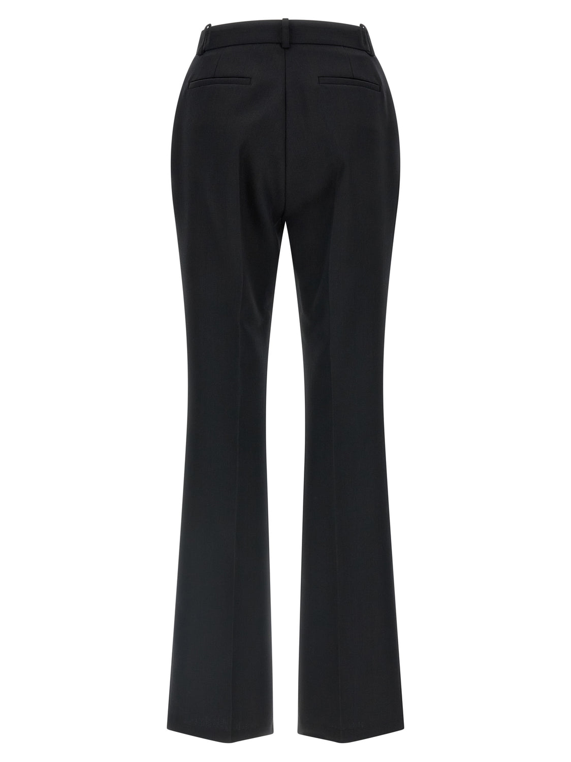 Black Virgin Wool Flared Pants