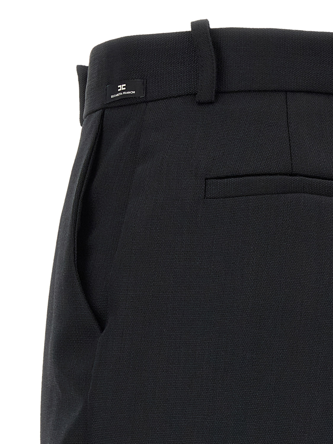 Black Virgin Wool Flared Pants