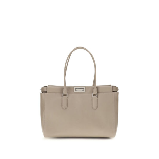 Beige Calf Leather Bos Taurus Shoulder Bag