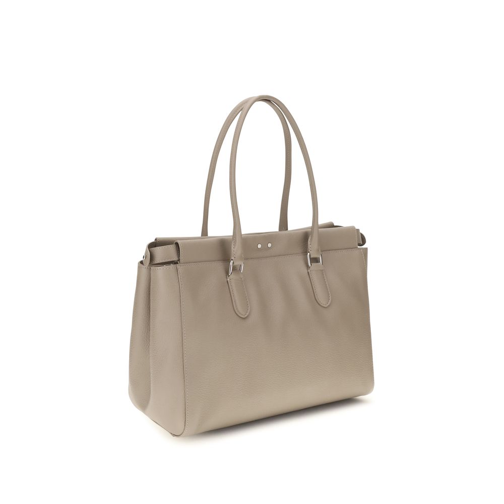 Beige Calf Leather Bos Taurus Shoulder Bag
