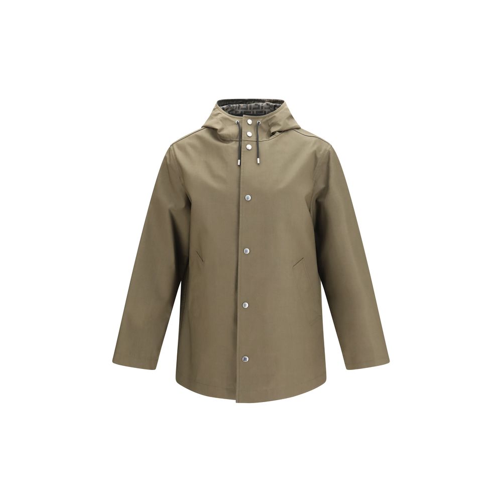 Bicolor Polyester Full-Length Jacket
