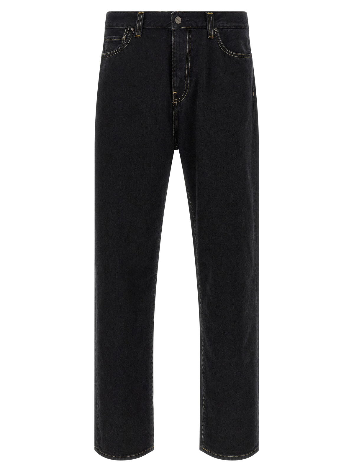 Black Cotton Tapered Jeans
